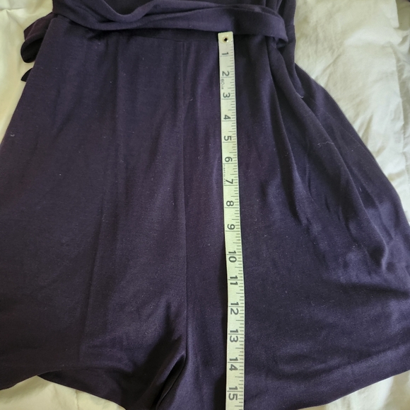 DIANE VON FURSTENBERG Skylar Romper Wrap Silk Blend Sz 8 Navy - Picture 6 of 9